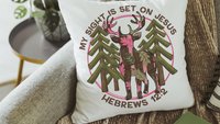 sight on Jesus Christian throw pillows for couch religious stocking stuffers for teens, pink camo nursery decor, baby girl baptism gifts
