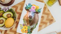 boho cow kitchen towels for mom, floral cow hand towels for bathroom, highland cow kitchen decor, cute cow gifts for cow lovers, first home