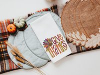 Give thanks Thanksgiving kitchen towels 