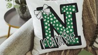personalized initial throw pillows for couch custom Columbia blue dorm pillows for girls, secret Santa gifts for teenage girls, college