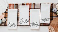 months of the year hand towels for every season SET OF 12, cute kitchen towels for Christmas gifts for new homeowners, minimalist tea towels