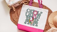 show mom chicken tote bags for women, raising chickens country girl gifts, farmers market bag for chicken mom, chicken Christmas gifts for