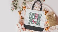 show mom sheep tote bags for women, raising sheep farmers market bag, Dorset sheep gifts for her, Hampshire sheep Christmas gifts for ladies
