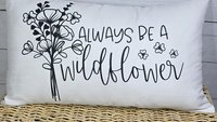 be a wildflower lumbar pillow for granddaughter, inspirational throw pillow for dorm, baby in bloom baby shower gifts, wildflower nursery