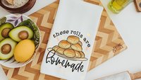 time to get basted funny Thanksgiving kitchen towels, these rolls are homemade cute kitchen hand towels, Thanksgiving hostess gift for women