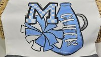 personalized Carolina blue cheer coach tote bags for women, cheer squad gifts, initial tote bag for teen girls, cheerleader gifts for girls