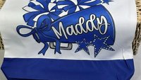 personalized cheer tote bag with name, yellow school spirit cheerleading gifts for girls, Christmas gifts for cheerleaders stocking stuffers