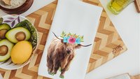 boho cow kitchen towels for mom, floral cow hand towels for bathroom, highland cow kitchen decor, cute cow gifts for cow lovers, first home