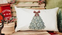oyster shell Christmas tree throw pillows for couch, coastal Christmas kitchen towels for winter, oyster Christmas gifts for neighbors, best