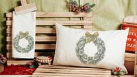oyster shell Christmas wreath lumbar throw pillows for chairs winter designs, oyster Christmas decorative pillows for couch, beach Christmas