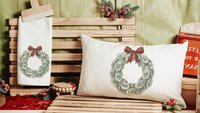 oyster shell Christmas wreath lumbar throw pillows for chairs winter designs, oyster Christmas decorative pillows for couch, beach Christmas