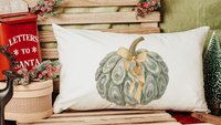 oyster shell pumpkin decorative pillows for breakfast nook, nautical pumpkins autumn kitchen towels, Thanksgiving hosting gift, fall coastal