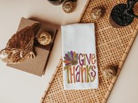 Give thanks Thanksgiving kitchen towels 