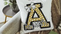 personalized initial throw pillows for couch custom Columbia blue dorm pillows for girls, secret Santa gifts for teenage girls, college