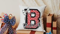 personalized initial throw pillows for couch custom Columbia blue dorm pillows for girls, secret Santa gifts for teenage girls, college