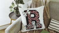 personalized initial throw pillows for couch custom Columbia blue dorm pillows for girls, secret Santa gifts for teenage girls, college