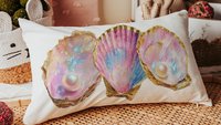 coastal kitchen towels for daughter, opalite pearl oyster hand towels for bathroom beach Christmas gifts for new homeowners, nautical decor
