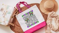 Mardi Gras krewe vibes tote bag for girls trip, Fat Tuesday party favors for guests, Louisiana gifts for women, reusable bag coworker gifts