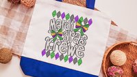 Mardi Gras krewe vibes tote bag for girls trip, Fat Tuesday party favors for guests, Louisiana gifts for women, reusable bag coworker gifts