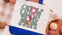 show mom chicken tote bags for women, raising chickens country girl gifts, farmers market bag for chicken mom, chicken Christmas gifts for