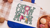 show mom cow tote bags for women, country girl gifts, farmers market bag, cow farmer Xmas gifts for farmers, Hereford cow gifts for cow