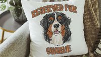 personalized reserved for dog pillow for couch, Bernese mountain dog throw pillow with name, Bernese mountain dog gifts for her, Berner mom