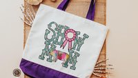 show mom pig tote bags for women, raising pigs country girl gifts, farmers market bag for sister, Berkshire pig gifts for pig lovers, Duroc
