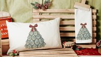 oyster shell Christmas tree throw pillows for couch, coastal Christmas kitchen towels for winter, oyster Christmas gifts for neighbors, best