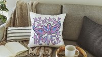 graffiti style love throw pillows for women, winged heart decorative pillows for couch dorm decor, Valentines day best selling gifts Etsy