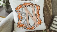 personalized initial throw pillow for couch blue gingham decorative pillows for girls, Carolina blue home decor gift dorm decor, name pillow