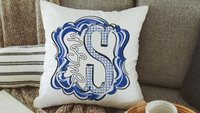personalized initial throw pillow for couch blue gingham decorative pillows for girls, Carolina blue home decor gift dorm decor, name pillow