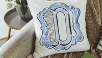 personalized initial throw pillow for couch blue gingham decorative pillows for girls, Carolina blue home decor gift dorm decor, name pillow