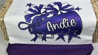 personalized purple cheer bag for gifts, cheerleader tote bag with name, senior hs girls gift 2026 high school graduation gifts for girls
