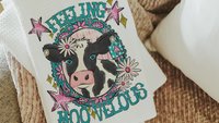 funny cow kitchen towels for gifts, cowgirl hand towel for guest bathroom, whimsical home decor gift for her, cute cow gifts for cow lovers