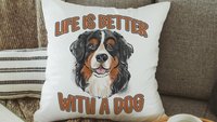 Life is better with a dog throw pillow & towel