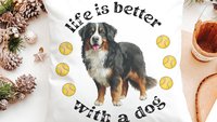 Life is better with a dog throw pillow & towel
