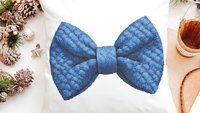 Pink & Blue bow coquette throw pillow