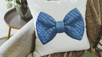 Pink & Blue bow coquette throw pillow
