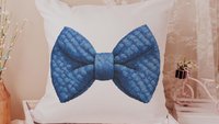 Pink & Blue bow coquette throw pillow