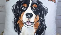 personalized reserved for dog pillow for couch, Bernese mountain dog throw pillow with name, Bernese mountain dog gifts for her, Berner mom