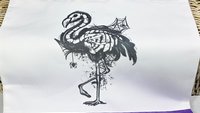 Halloween flamingo skeleton trick or treat bag for girls, spooky cute Halloween tote bag for women, boo basket stuffers for girlfriend, goth