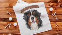 Personalized bernese dad golf towel dog gifts for men, Bernese mountain dog Fathers day gifts for golfers, golf stocking stuffers, golf dad