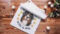 life is better with dogs golf towel Christmas gifts for golfers, golf stocking stuffers, Bernese mountain dog gift for him, golf bag towel