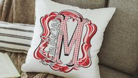 personalized initial throw pillow for couch blue gingham decorative pillows for girls, Carolina blue home decor gift dorm decor, name pillow
