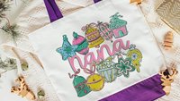pink Christmas tote bag for nana Christmas gifts from grandchildren, whimsical Christmas makeup bags best sellers, stocking stuffers for