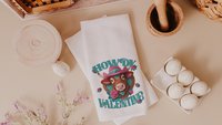cowgirl Valentines hand towels for besties, cute cow gifts for cow lovers, funny kitchen towels for couples, Howdy Valentines day gifts for