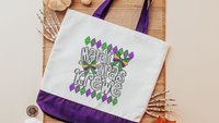 Mardi Gras krewe vibes tote bag for girls trip, Fat Tuesday party favors for guests, Louisiana gifts for women, reusable bag coworker gifts