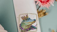 Mardi Gras alligator kitchen towels for daughter, Fat Tuesday decor, unique household gifts for wife, Louisiana gator gifts for women, New