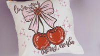 love you cherry much Valentines kitchen towels for daughter, red cherry kitchen decor, Galentines day gifts for friends, Valentines day