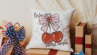 love you cherry much Valentines kitchen towels for daughter, red cherry kitchen decor, Galentines day gifts for friends, Valentines day